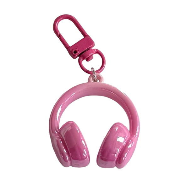 Trendy Music Themed Keychain Charm Soft Resin Headphone Shape Keyring Carabiner Gift for Teens and Adults