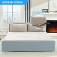 thumbnail image 4 of BALUS 62 " Linen Queen Size Pull Out Sofa Bed Include 2-Pillows,Convertible Loveseat Sleeper Sofa with Pillows and Foldable Mattress,Beige, 4 of 9