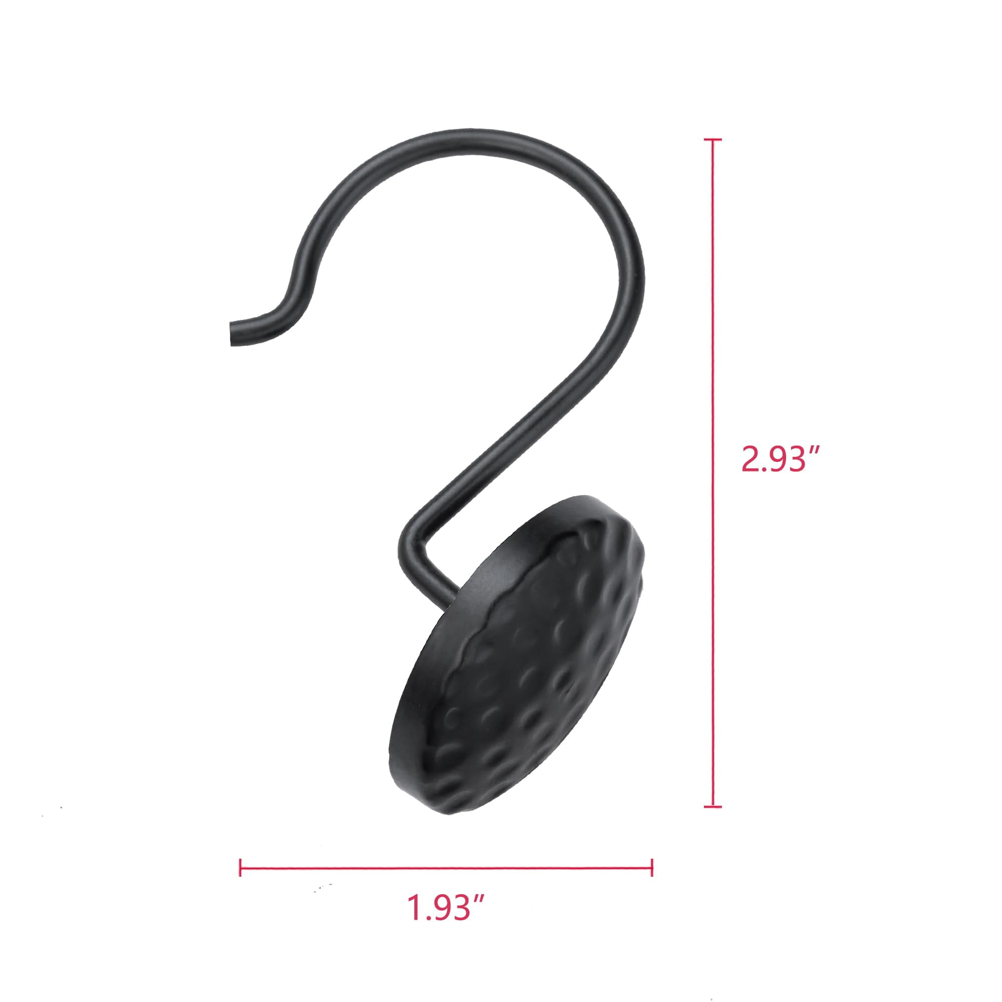 Utopia Alley Shower Rings Hooks, Shower Curtain Rings Hooks for Bathroom, Rust Resistant Shower Curtain Hooks Rings, Set of 12, Matte black