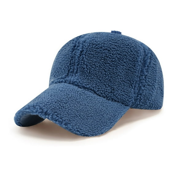 Women’s Winter Baseball Cap Solid Color Lamb Wool Lined Warm Visor Hat for Outdoor Travel and Cold Weather Casual Wear