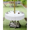 thumbnail image 4 of Hokiten Outdoor Tablecloths with Umbrella Hole & Zipper, Eucalyptus&nbsp;Leaves Round Tablecloths 60 Inch, Spring Botanical Leaf Branch Vines Waterproof Table Cloth, Patio/Pool/Picnic Table Covers, 4 of 7