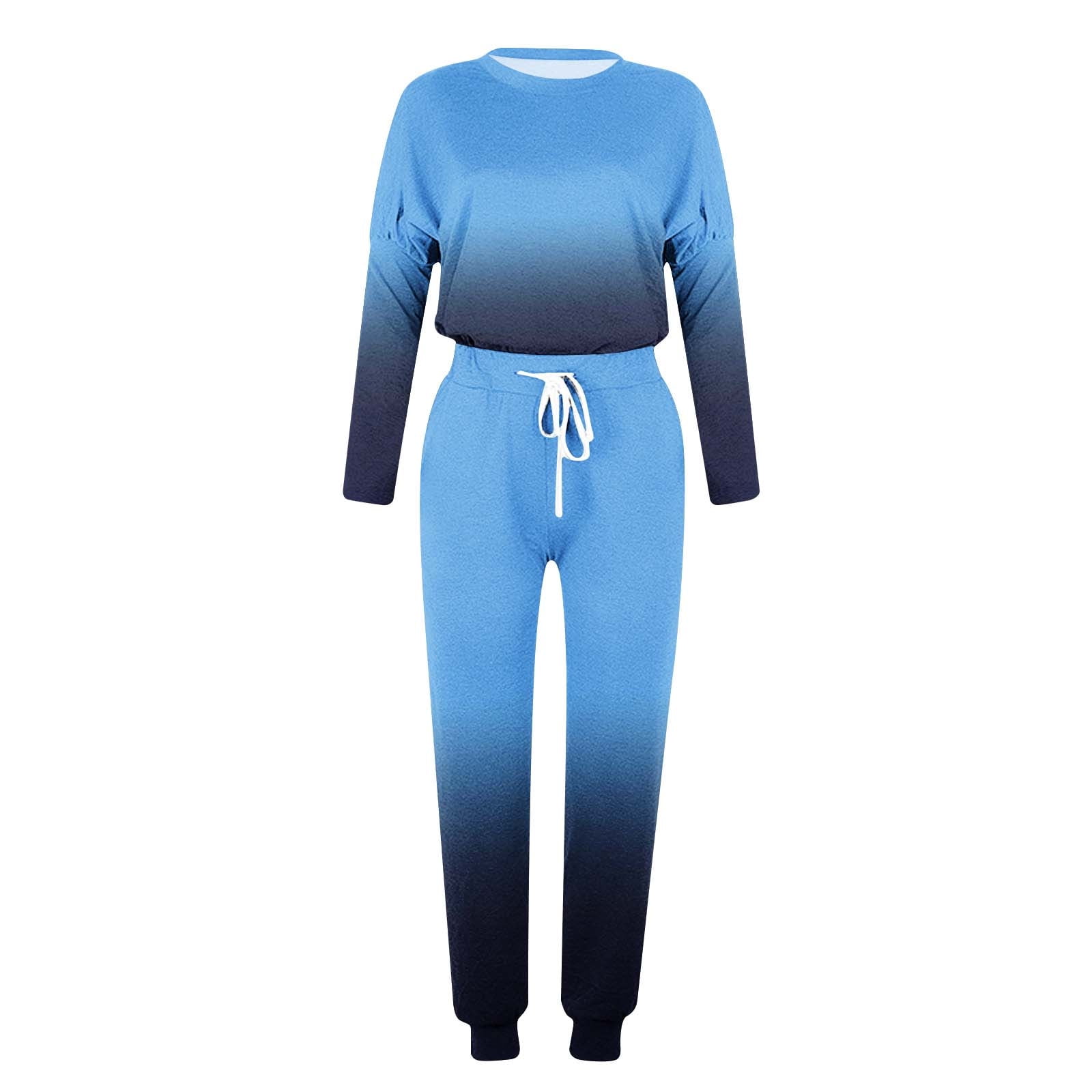 Zkozptok Two Piece Outfits Sweatsuit for Womens Long Sleeve Crewneck Pullover Tops Long Pants Jogger Tracksuit Sets