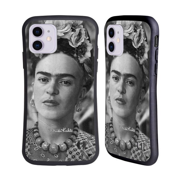 Head Case Designs Officially Licensed Frida Kahlo Portraits And Quotes Floral Headdress Hybrid Case Compatible with Apple iPhone 11