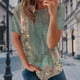 thumbnail image 3 of Blusa Camisas Blusa con estampado floral en 3D Camisas Estilo étnico Mujer Ropa diaria (Verde XXL) Cgtredaw para Mujer Verde T XL, 3 of 6