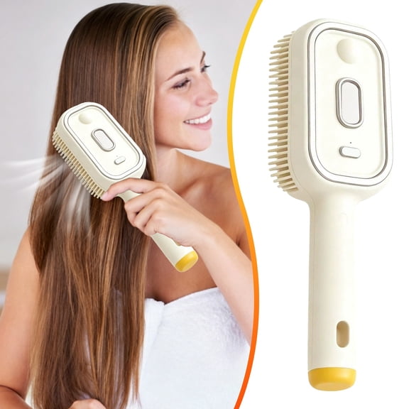 HONGLIN Steam Hair Brush, Electric Spray Air Cushion Massage Comb, Red Light Scalp Stimulator with Mist for Relaxation, White