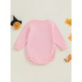 thumbnail image 4 of Suealasg Newborn Girls Rompers Baby Girls Halloween Clothes 1 3 6 12 Months Infant Girls Long Sleeve Pumpkin Ghost Print Bubble Romper Bodysuit, 4 of 7