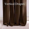 thumbnail image 5 of Brown Blackout Velvet Curtains 120 Inch Length for Large Sliding Door, Pleat Tape with Back Tab Room Darkening Thermal Insulated Drapes for Living Room, Bedroom, W52 x L120, 2 Panels, 5 of 7