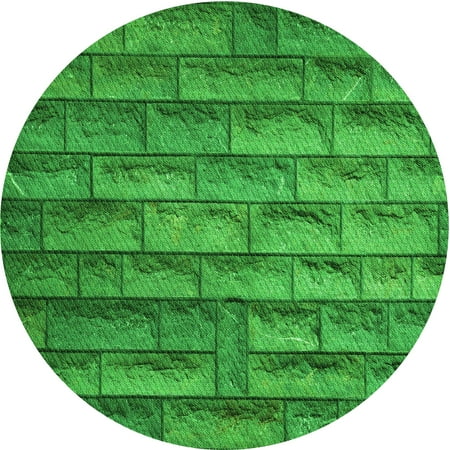 

Ahgly Company Indoor Round Patterned Green Area Rugs 8 Round