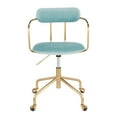 thumbnail image 5 of LumiSource Gold Metal, Pink Velvet Demi Office Chair, 5 of 9