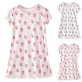 thumbnail image 1 of JDQJBZ Robe de Nuit pour Filles à Manches Courtes, Couleur Unie, Coton, Robe de Princesse pour 4-15 Ans, 1 of 3