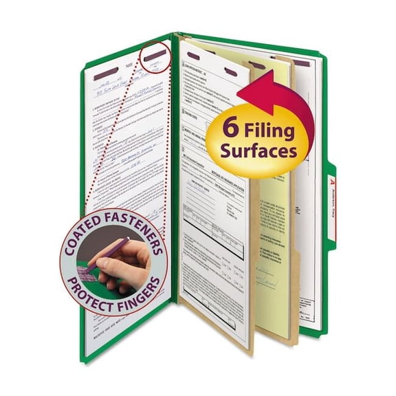 Smead Classification Folders,Green,PK10 19033