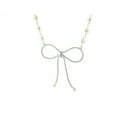 thumbnail image 1 of Pendentif Nœud Mini Collier Perle en Argent Sterling Zircon Cubique, 1 of 1