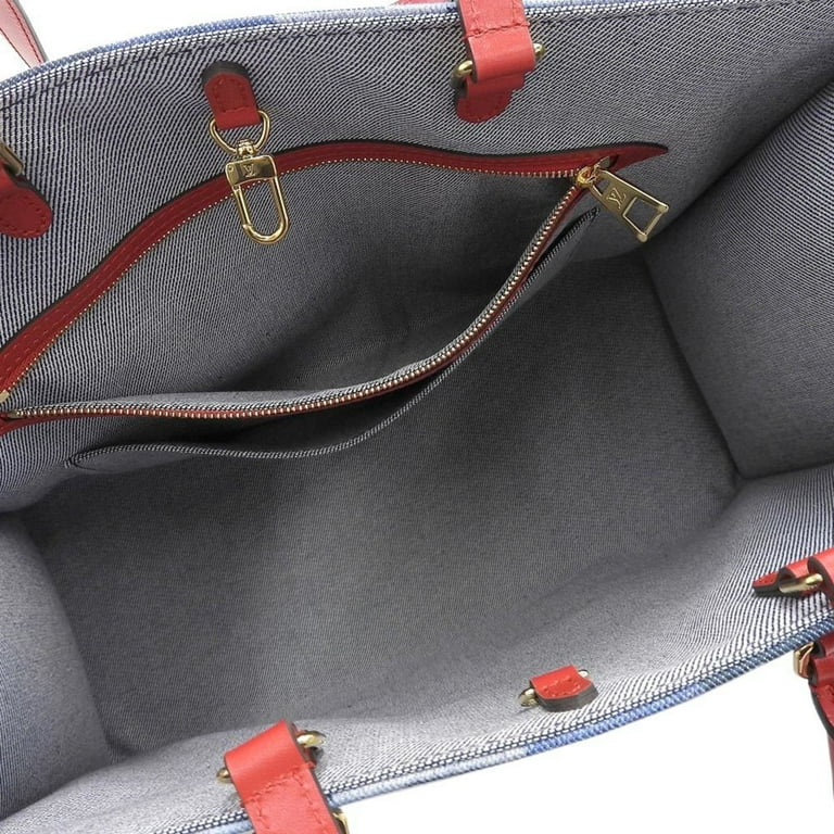 LOUIS VUITTON Onthego GM Womens tote bag M44992 blue x red Leather Denim  ref.268469 - Joli Closet