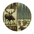thumbnail image 2 of WYYP Retro Rustic Style Round Tablecloths - Vintage Farmhouse Hunting Theme Wildlife Bear Elk Deer and Water Resistant Fabric Tablecloths Kitchen Tablecloths for Dinner White, 2 of 7