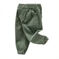 thumbnail image 2 of GBSYEWXS Kids Little Boys Pants Taper Cargo Elastic Waist Comfortable Soft Trousers Green Size 4-5 Years, 2 of 8