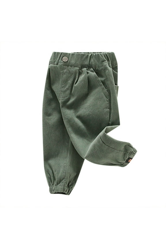 Boys Light Cotton Jogger Pants Pants Joggers Cotton for Baby and Toddler Boys Girls Unisex Green,18-24 Months