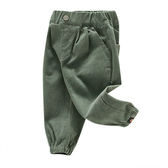 Zanarzt Boys Light Cotton Jogger Pants Pants Joggers Cotton for Baby and Toddler Boys Girls Unisex Green,18-24 Months