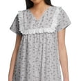thumbnail image 3 of Moomaya Printed WoMen's Lace Neckline Nightdress Short Sleeve Nightwear, 3 of 5