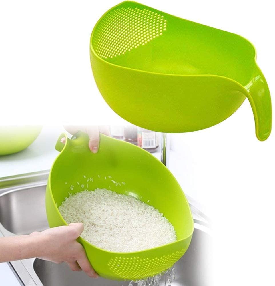Multi Colour US Rice Fruits Vegetable Noodles Pasta Washing Bowl and Strainer 