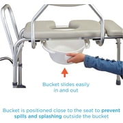 NOVA Padded Tub Transfer Bench for Bath or Shower with Commode Opening, Seat & Backrest Removable & Reversible, with Commode Bucket & Lid