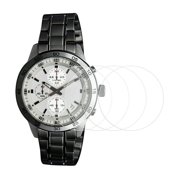 Uxcell 4pcs Watch Glass Screen Protector 45mm 9H Tempered Glass HD Clear Curved Edge Anti-Scratch Waterproof Round Smart Watch Dial Crystal Face Protective Film with Accessories