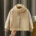 thumbnail image 3 of Chaqueta de terciopelo de orquídea para niños y niñas de mediana edad, para otoño e invierno, gruesa y cálida, con cuello vertical, 3 of 5