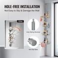 thumbnail image 6 of 42"-114" Adjustable Shower Corner Caddy Tension Pole - Rust-Proof Stainless Steel with 4 Shelves, Towel Bars & Soap Holder, 6 of 6