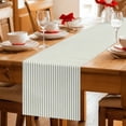 thumbnail image 5 of Sage Green Vertical Striped Table Runner 72 Inches, Farmhouse Thin Line Stripes Bed Runner Dresser Scarves Tabletop for Indoor Outdoor Parties/Ceremony/Banquet, 13" x 72", 5 of 9