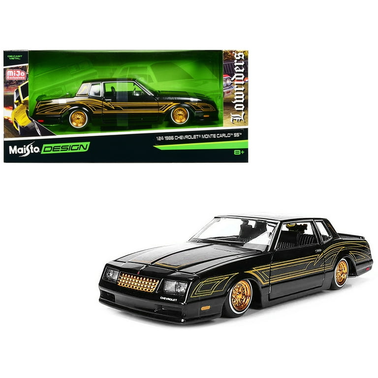 86 Chevy Monte Carlo SS Black Maisto Design Lowrider 1:24 Scale