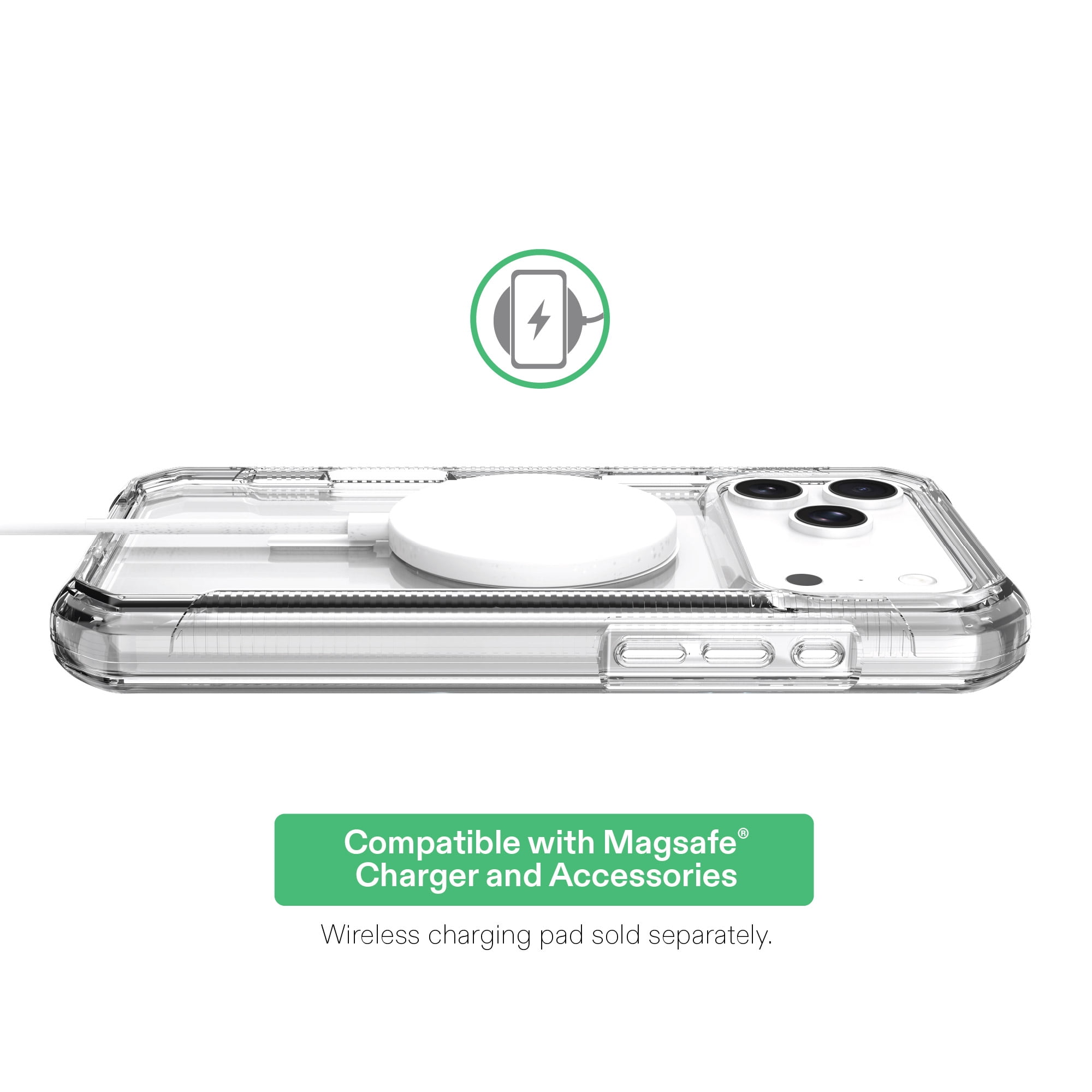 onn Rugged Phone Case for iPhone 18 Pro / 17 Pro, MagSafe Compatible - Clear