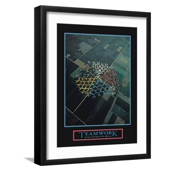 Art.com Teamwork Art Print, Black Frame Wall Art, 17" x 21"