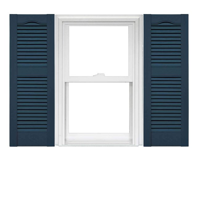 Mid America Open Louver Vinyl Shutters (1 Pair) - 14.5 x 31 036 Classic Blue