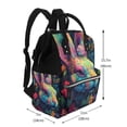 thumbnail image 2 of Disketp Colorful Patterned Rabbit Mochila de Pañales de Gran Capacidad con Múltiples Bolsillos, Mochila de Viaje Multifuncional para Bebé, Unisex, Moderna y Resistente, 2 of 6