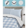 thumbnail image 4 of Light Blue Plaid Twin Size Down Alternative Comforter, Lightweight Comforter Quilt Bedding Set with Pillow Shams Modern Minimalist Country All Seasons Bed Comforter Duvet Insert 68"x86", 4 of 7