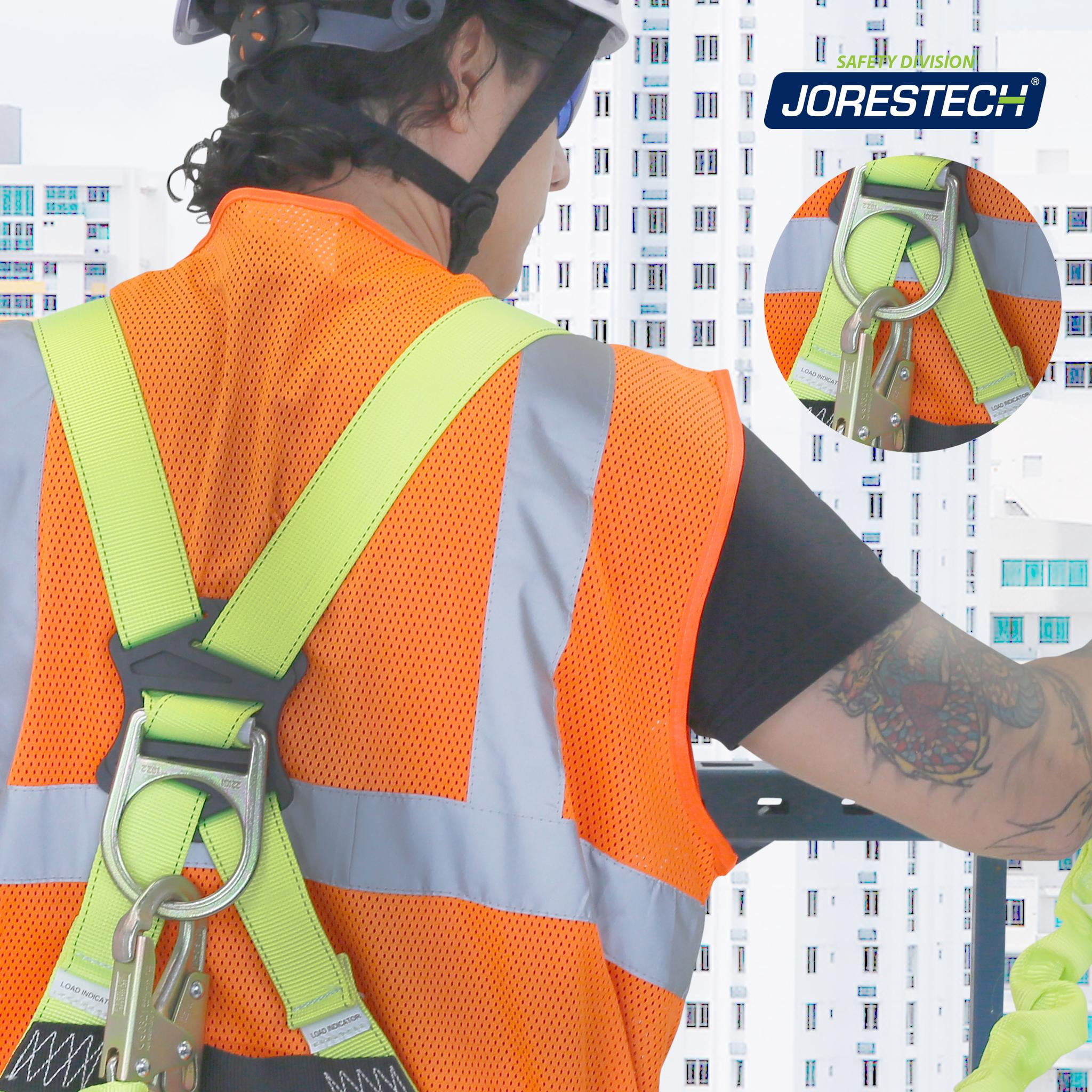 JORESTECH Single Leg Internal Shock-Absorbing Lanyard with Snap Hook and Scaffolding Hook