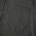 thumbnail image 6 of IROINNID On Sale Button Down Shirts for Men Autumn And Winter Stand Collar Long Sleeve Solid Color Cotton Linen Shirt Top,Olive Green, 6 of 9