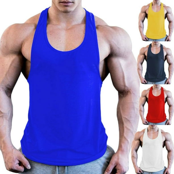 Men Vintage Gym Vest Sports Stringer Tank Top Relaxed T Shirt Bodybuilding  Racer 