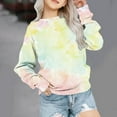 thumbnail image 2 of cfhntfmh Sweatshirt for Girls Casual Crewneck Long Sleeve Fashion Tie-Dye T-Shirts Fall Cute Pullover Tops for 1-12 Years, 2 of 5