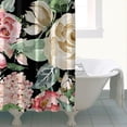 thumbnail image 4 of Pioneer Flower Floral Print Pattern Shower Curtain 84"x72" ,Bathroom Decorative Shower Curtains Set with 12 Hooks,Modern Waterproof Washable Shower Curtain, 4 of 6