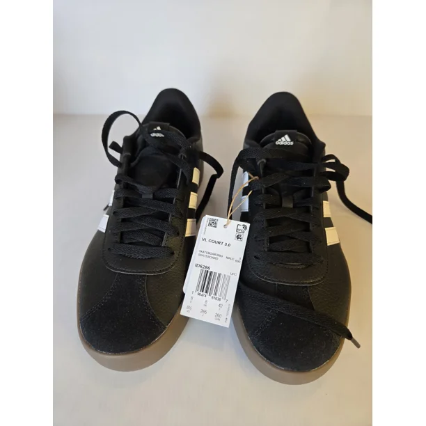 NEW Ad-id-as VL Court 3.0 Black White Gum Skateboarding ID6286 Men's Sz 9