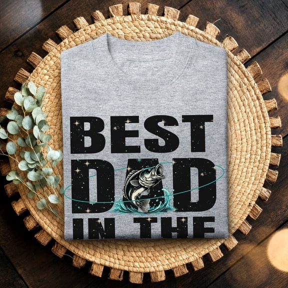 Jollimate Best Dad In The Galaxy Shirt, Mens Fishing T-Shirt, Fisherman Gift, Fishing Lover Gift