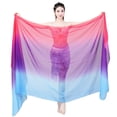 thumbnail image 2 of Size Plus Belly Dance Gradient Scarf Hand-thrown Yarn Dance Performance Scarf Shawls, 2 of 3