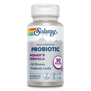 Solaray Mycrobiome Probiotic Womens Formula, 24 Strains Plus Prebiotic Inulin, Specially Formulated for Women, Digestion, Mood & Urinary Tract Support, 50 Billion CFU, 30 Servings, 30 VegCaps