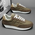 thumbnail image 4 of Fashion Running Sneakers- Lace-Up, Low-Cut Olive Green with White Accents, Suitable for All Seasons ，Casual Sports Thick-Soled Height-Increasing Shoes, Non-Slip Rubber Sole, 4 of 9