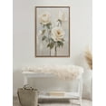 thumbnail image 6 of Kate and Laurel Sylvie Beaded Soft White Roses Vintage Framed Canvas Wall Art by The Creative Bunch Studio, 23x33 Gold, Delicate Flower Art for Wall, 6 of 7
