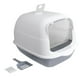 thumbnail image 5 of Caja de arena para gatos, caja de arena para fugas completamente cerrada para gatos pequeños, caja de arena para gatos de borde alto e inodoro, fácil Gris Yinane Bandeja de arena para gatos, 5 of 8