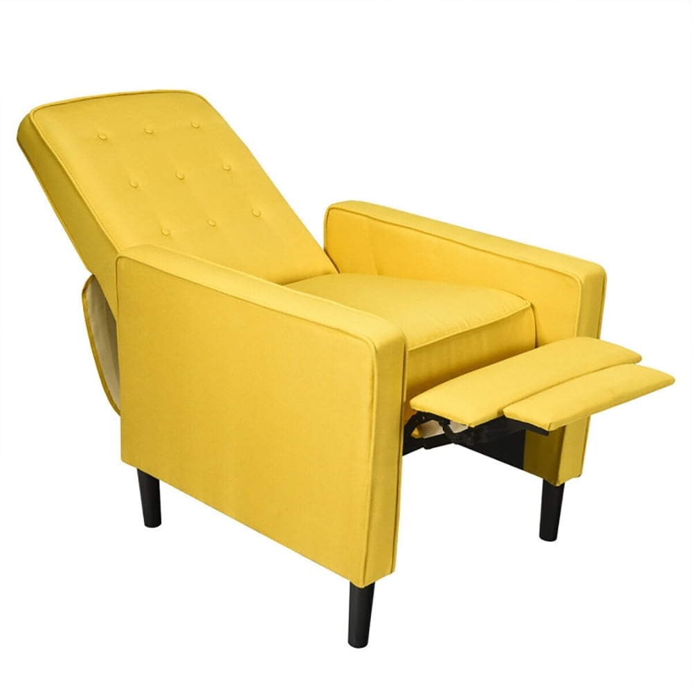 Finihen Accent Chair, Push Back Recliner Arm Chair, Mid-Century Push Back Recliner Chair, for Living Room, Office, Yellow Finihen Accent Chair, Push Back Recliner Arm Chair, Mid-Century Push Back Recliner Chair, for Living Room, Office, Yellow