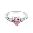 Pink Cubic Zirconia Heart Promise Ring 925 Sterling Silver Size 15 ...