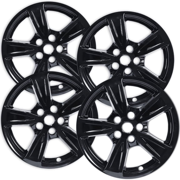 Set of 4 17 inch Gloss Black ABS Wheel Skins Compatible with 2020 - 2023 Ford Mustang EcoBoost Impostors for LR3Z-1007-A Wheel Series
