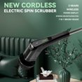 thumbnail image 3 of Ayternipy Cordless Electric Spin Scrubber,Cleaning Brush Scrubber for Home, 360RPM/Mins, 90Mins Work Time, 7 Replaceable Brush Heads for Bathroom Shower Bathtub Glass Car, Black, 3 of 8